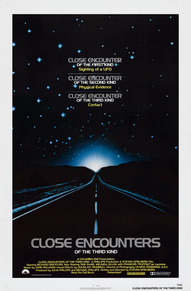 An original movie poster for the film Close Encounters of the Third Kind