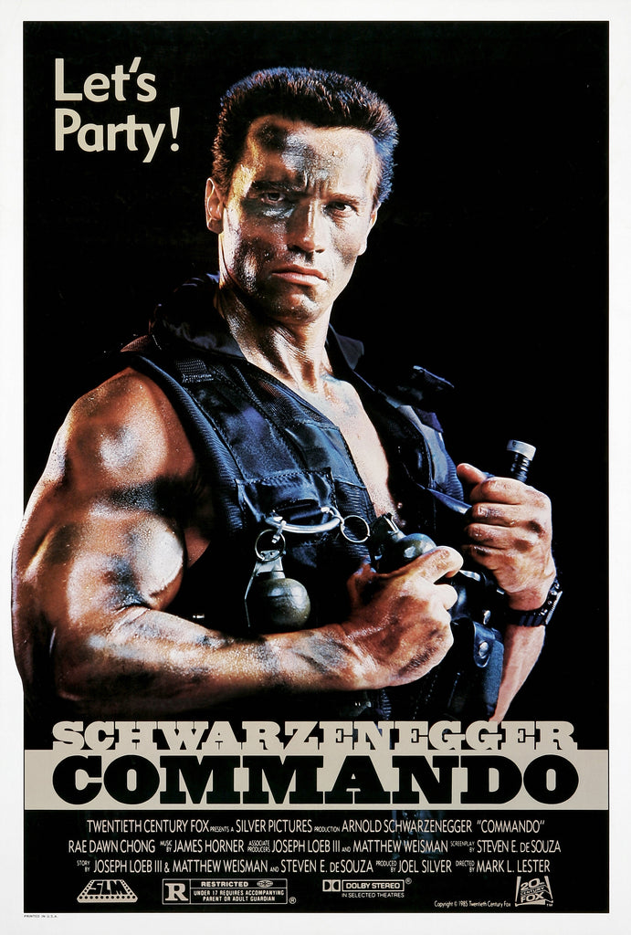 An original movie poster for the film Commando