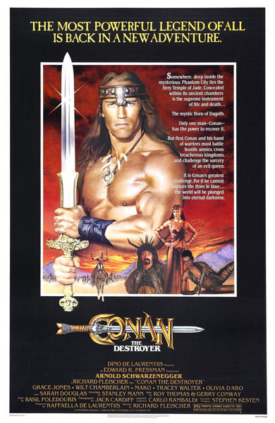 An original movie poster for the film Conan The Destroyer