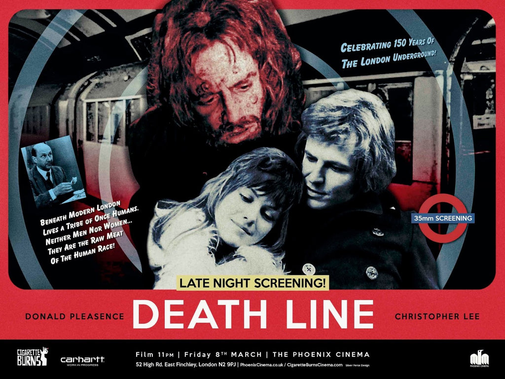 An original movie poster for the film Death Line