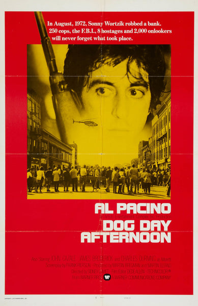An original movie poster for the film Dog Day Afternoon