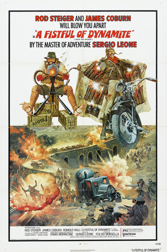 An original movie poster for the Sergio Leone film Duck You Sucker