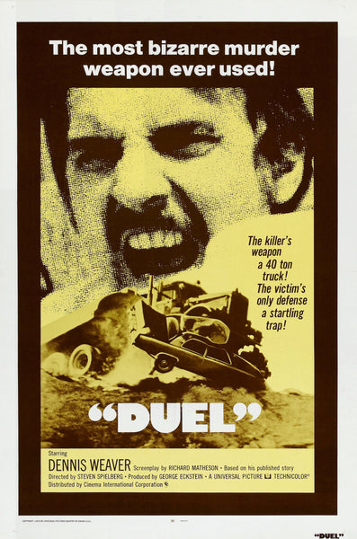 An original movie poster for the film Duel