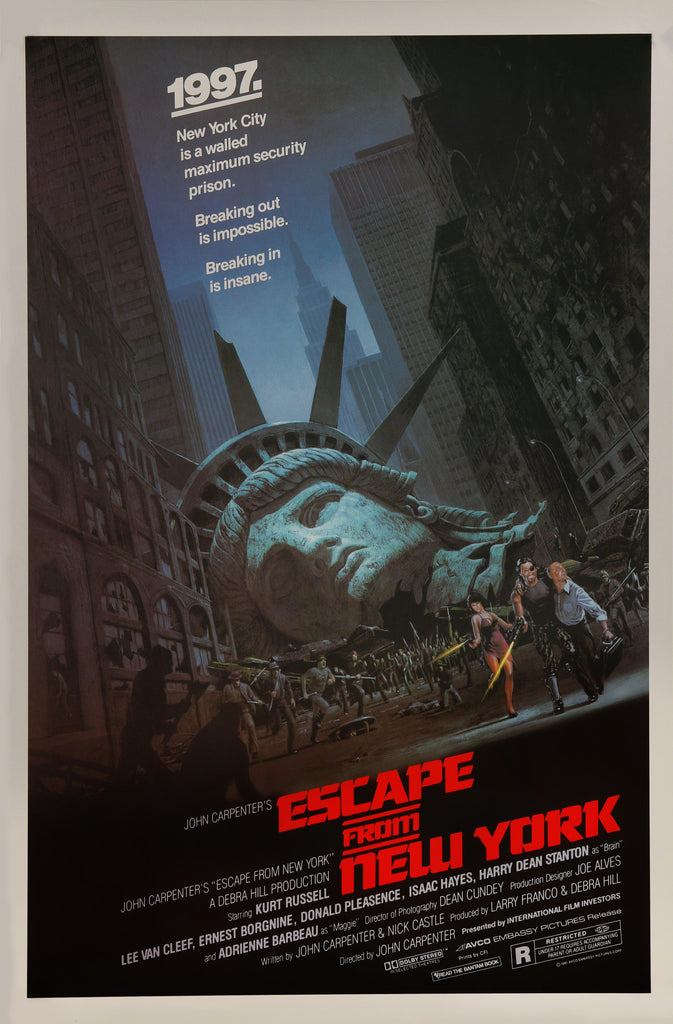 An original movie poster for the John Carpenter film Escape from New York