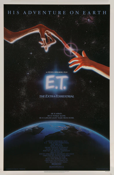 An original movie poster for the film E.T. The Extra Terrestrial