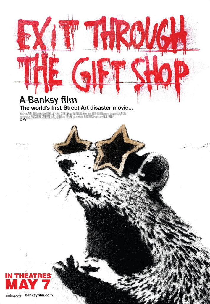 An original movie poster for the Banksy film Exit Through The Gift Shop