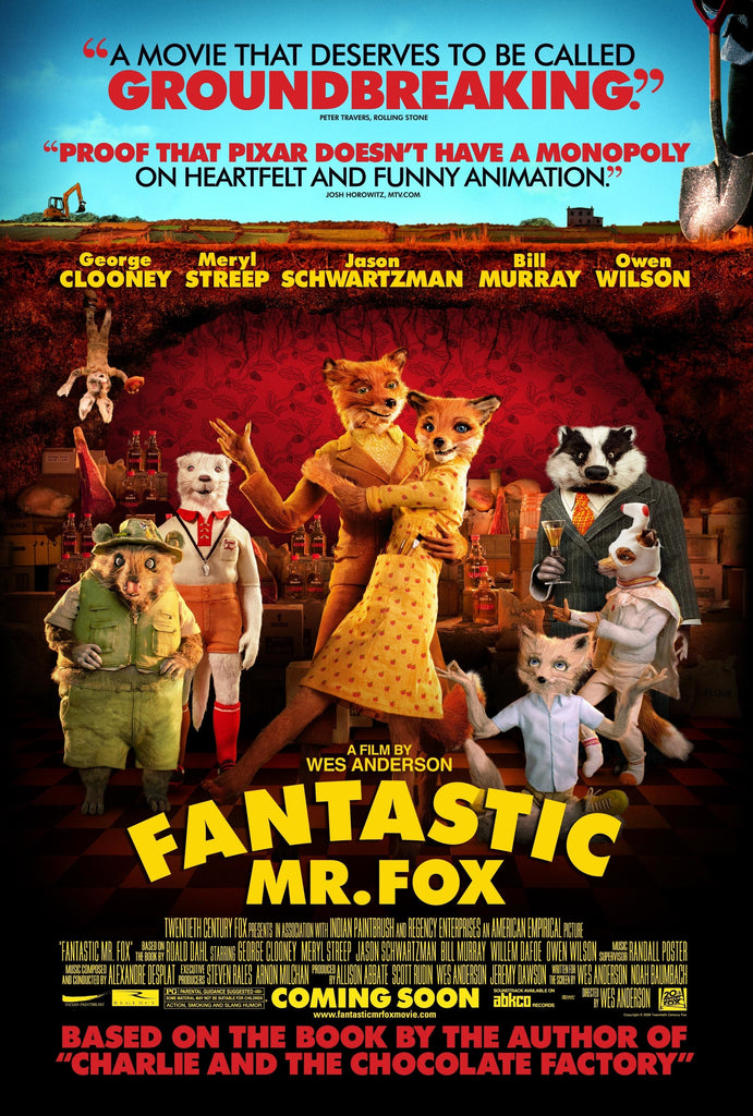 An original movie poster for the film Fantastic Mr Fox