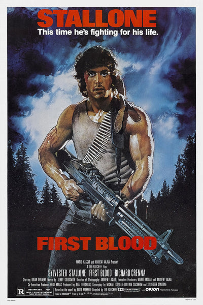 An original movie poster for the film First Blood