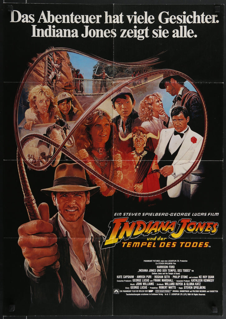 A German movie poster for Indiana Jones and the Temple of Doom. Artist unknown/