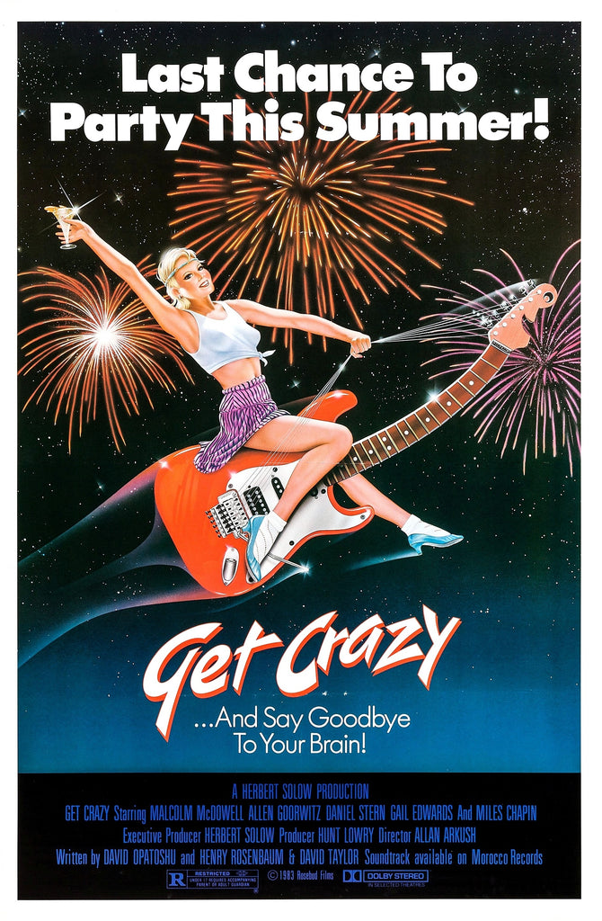 An original movie poster for the film Get Crazy