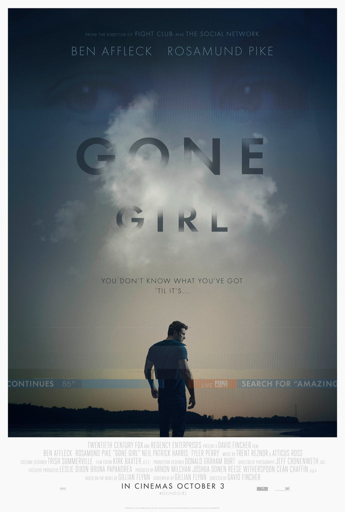 An original movie poster for the film Gone Girl