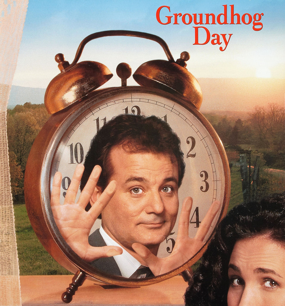 An original movie poster for the film Groundog Day