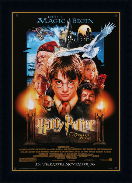 An original one sheet movie poster for the film Harry Potter and the Philosopher's / Sorcerer's Stone