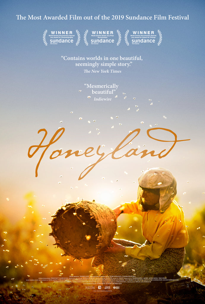 An original movie poster for the film Honeyland