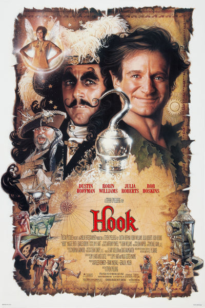 An original movie poster for the film Hook