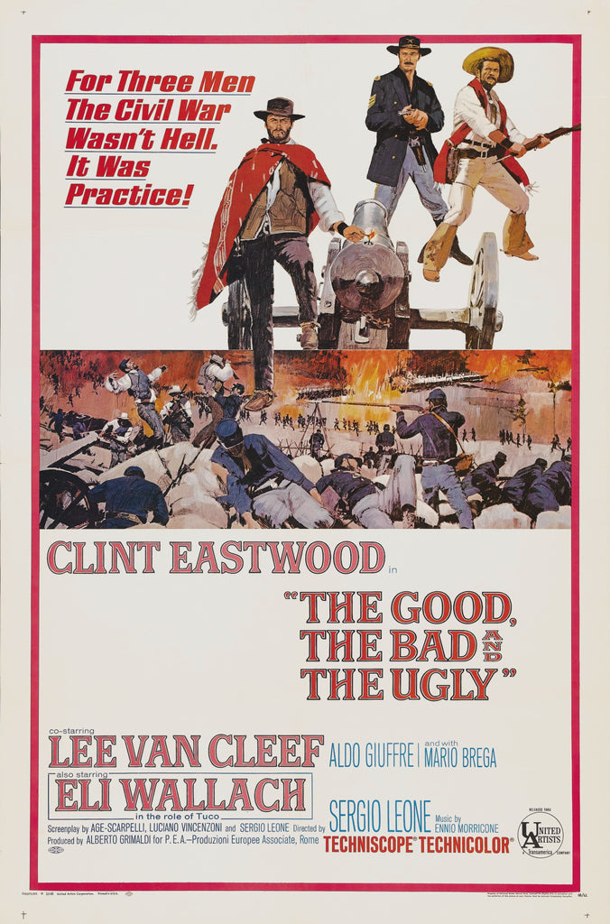An original movie poster for the film The Good, The Bad and the Ugly