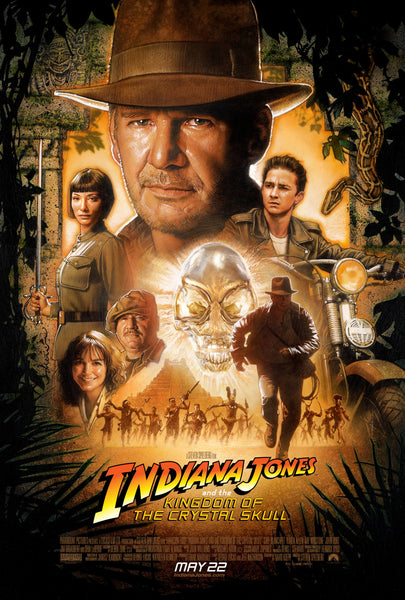 An original movie poster for the film Indiana Jones and the Kingdom of the Crystal Skull