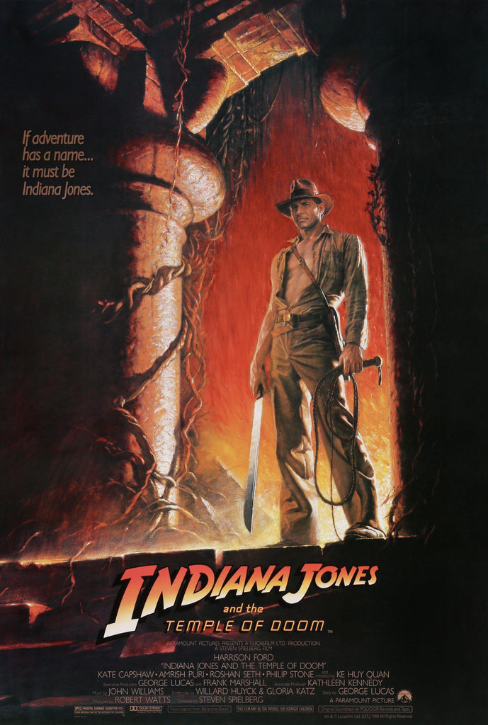 Bruce Wolfe's movie poster for Indiana Jones and the Temple of Doom