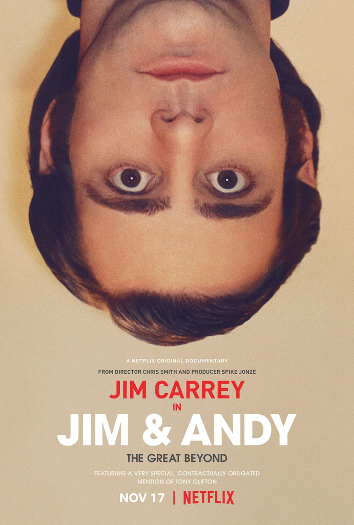 An original movie poster for the film Jim and Andy The Great Beyond