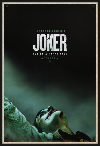 An original movie poster for the film Joker