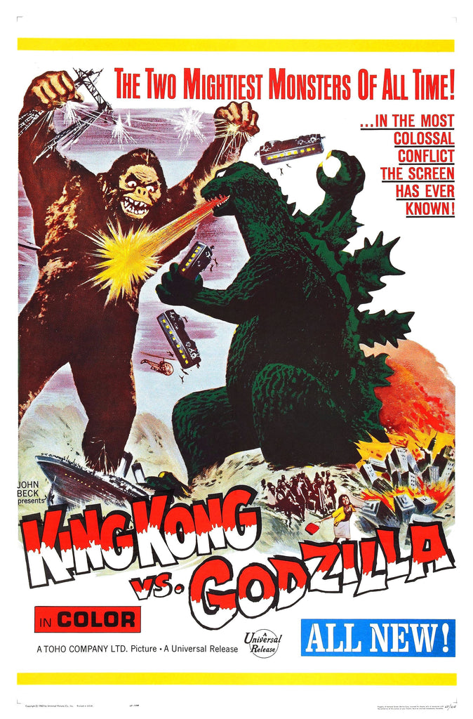 An original movie poster for the film Godzilla vs King Kong