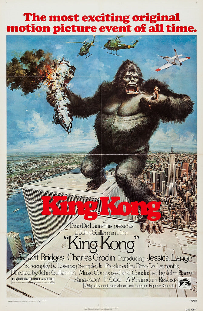 An original movie poster for the 1970s film King Kong