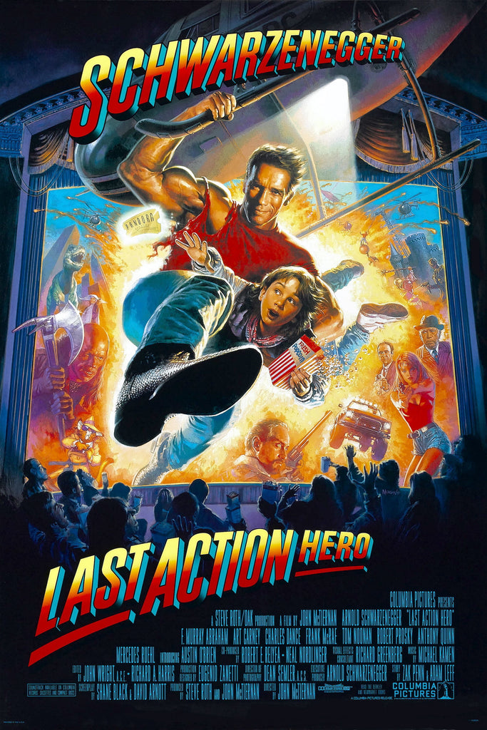 An original movie poster for the film The Last Action Hero