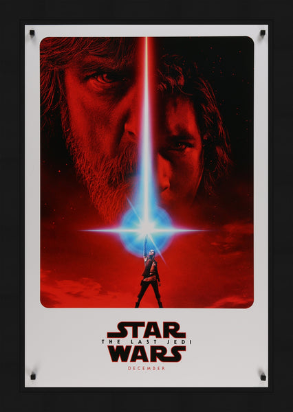 An original movie poster for the Star Wars film The Last Jedi