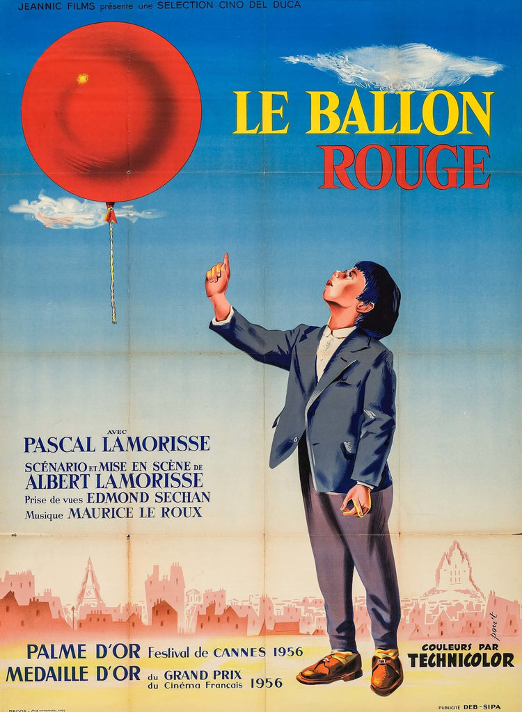 An original movie poster for the film Le Ballon Rouge / The Red Balloon