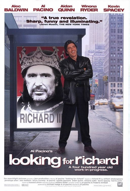 An original movie poster for the film Looking for Richard