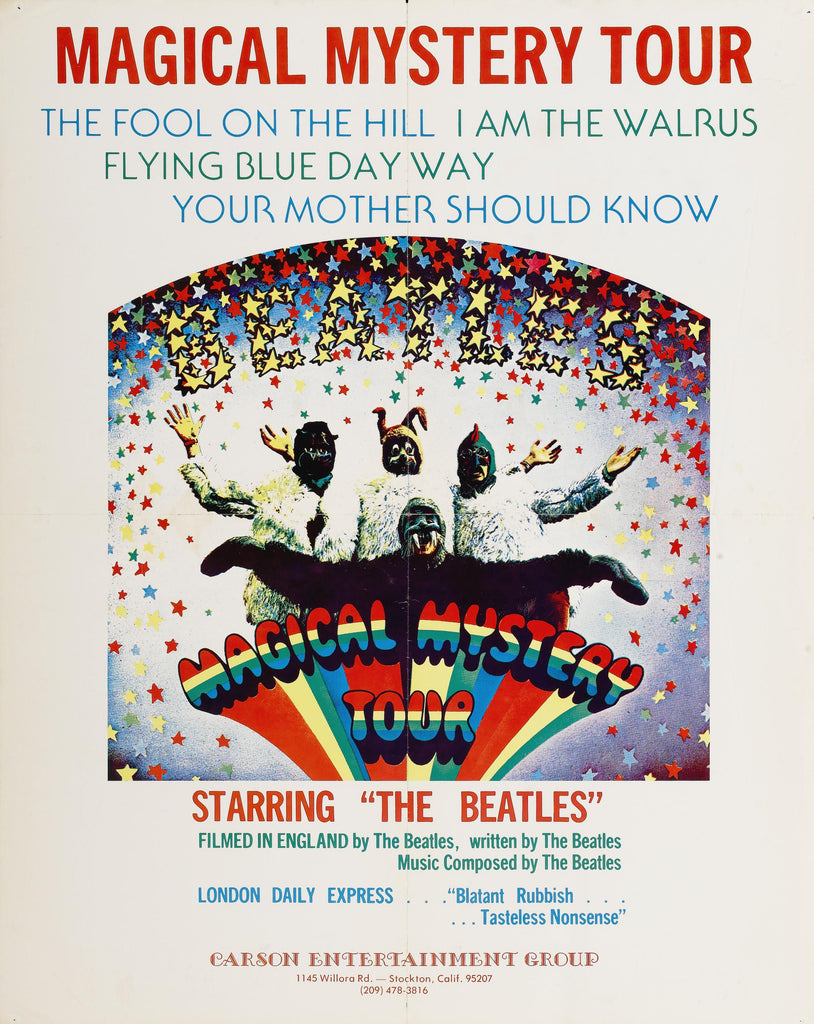 An original poster for The Beatles' film A Magical Mystery Tour