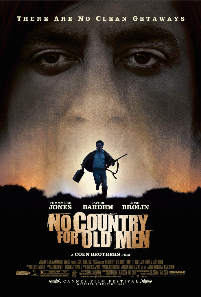 An original movie poster for the Coen Brothers film No Country For Old Men