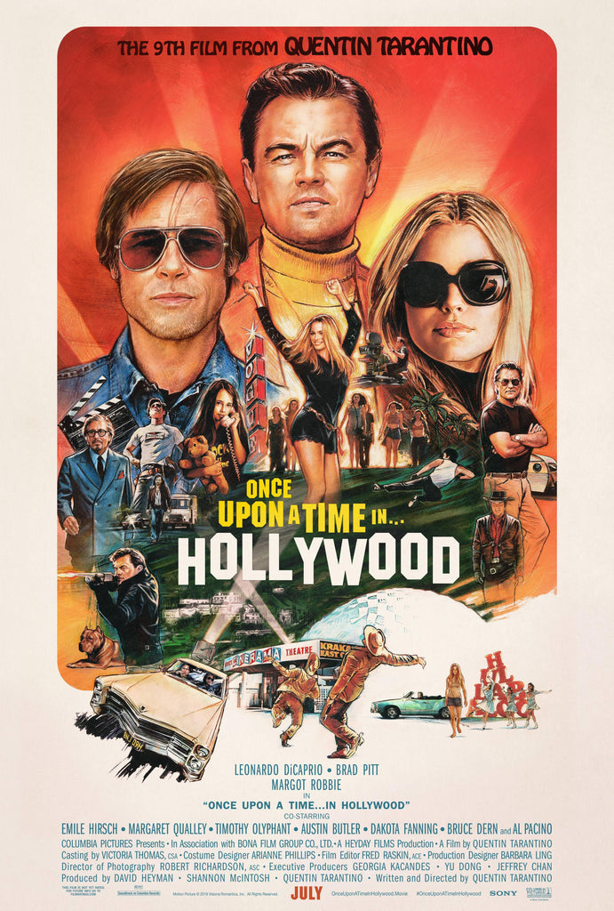 An original movie poster for the Quentin Tarantino film Once Upon A Time in Hollywood