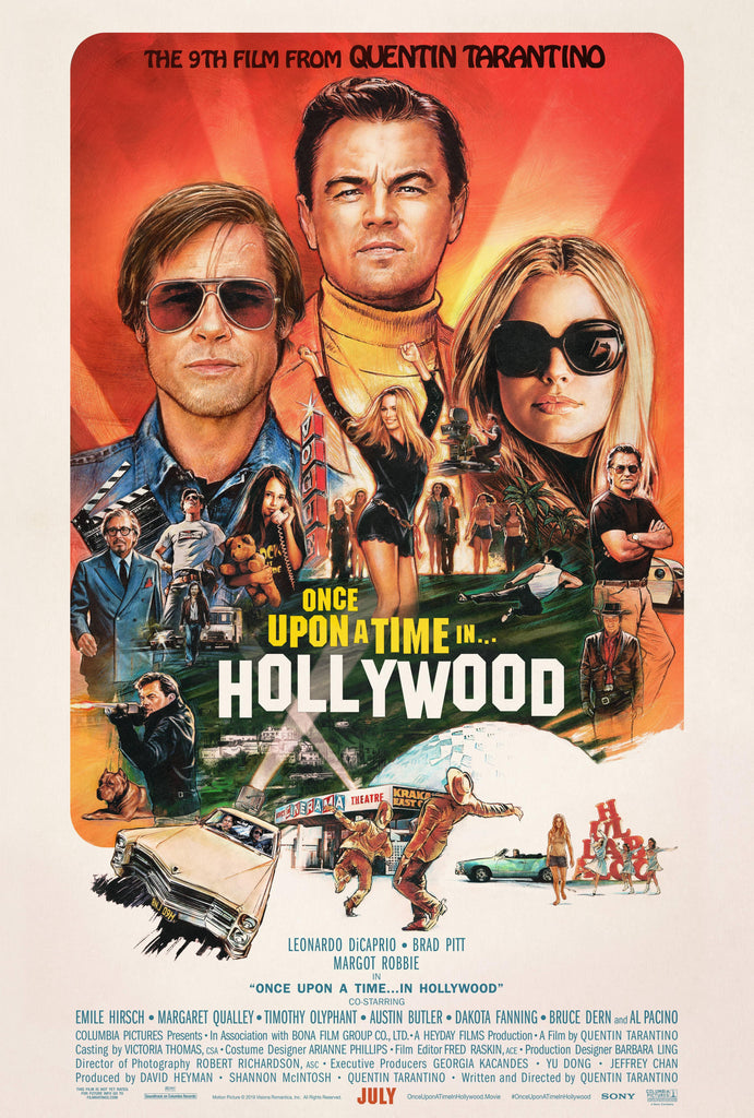 An original movie poster for the Quentin Tarantino film Once Upon A Time In Hollywood