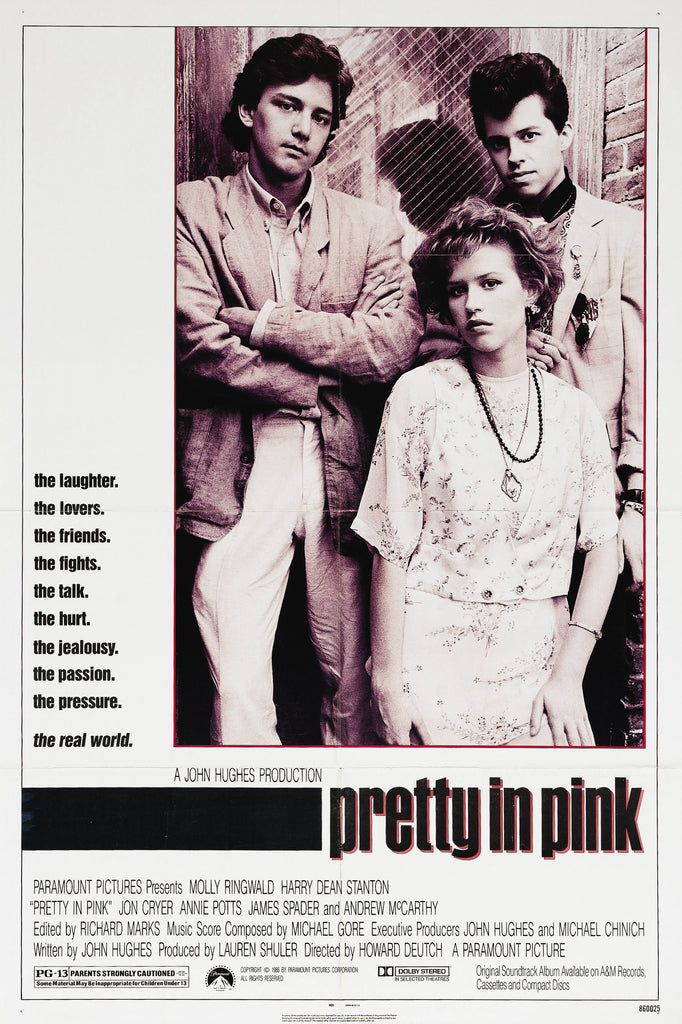 An original movie poster for the John Hughes film Pretty In Pink