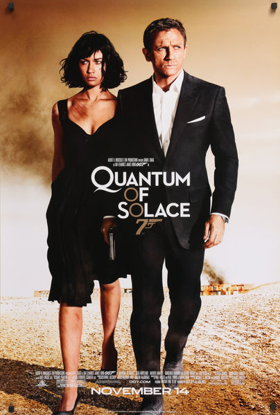 An original movie poster for the James Bond film Quantum of Solace