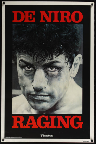 An original movie poster for the film Raging Bull