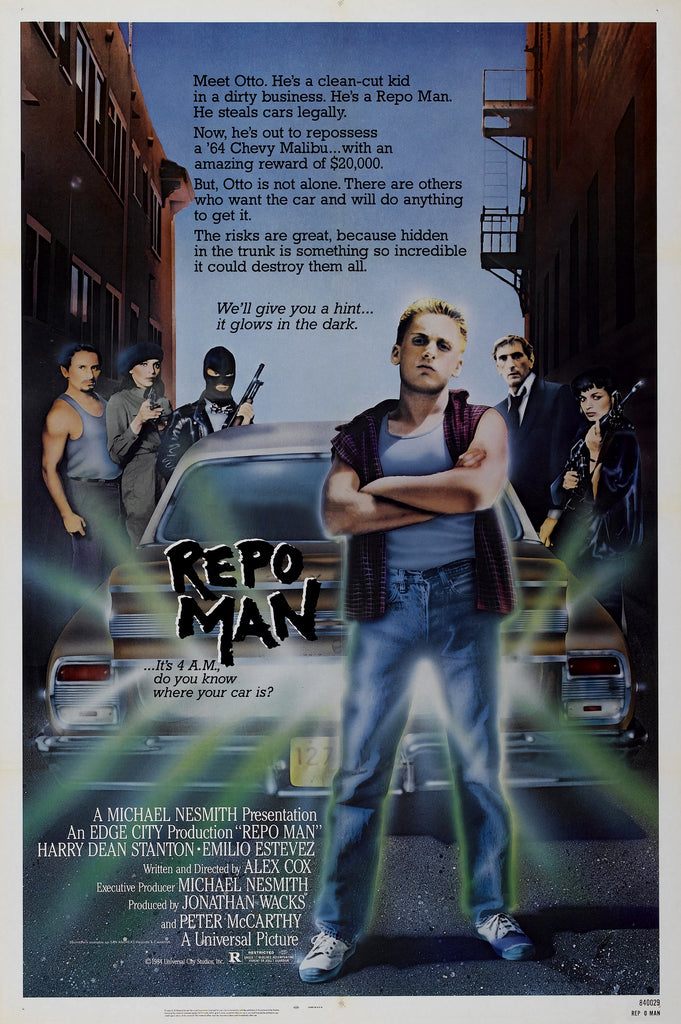 An original movie poster for the film Repo-Man