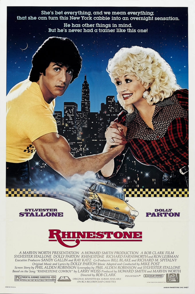 An original movie poster for the film Rhinestone