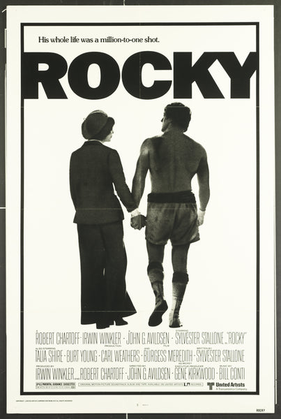 An original movie poster for the film Rocky