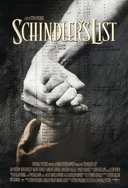 An original movie poster for the film Schindler's List