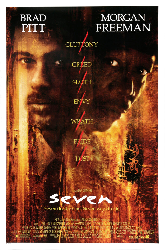 An original movie poster for the film Seven / Se7en