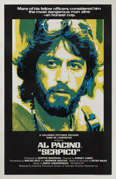An original movie poster for the film Serpico