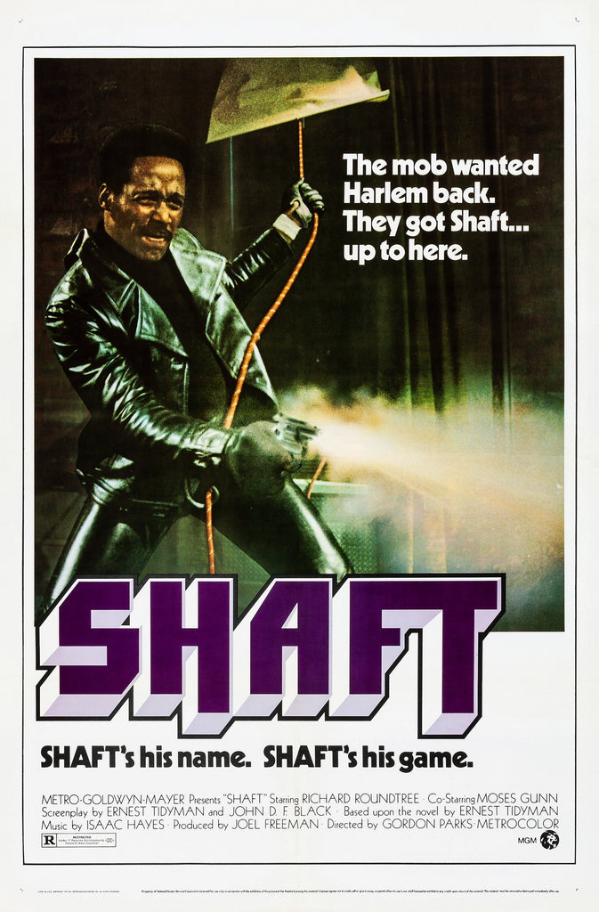 An original movie poster for the film Shaft