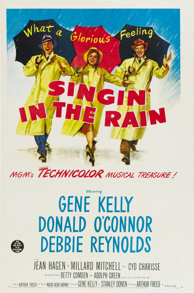 An original movie poster for the film Singin In The Rain