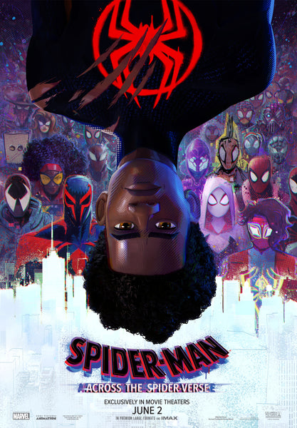 An original movie poster for the film Spider-Man Across The Spider-Verse