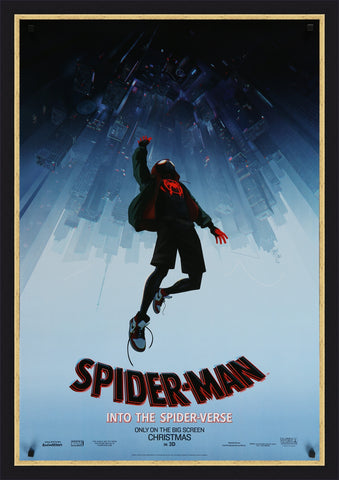 An original movie poster for the film Spider-Man Into the Spiderverse