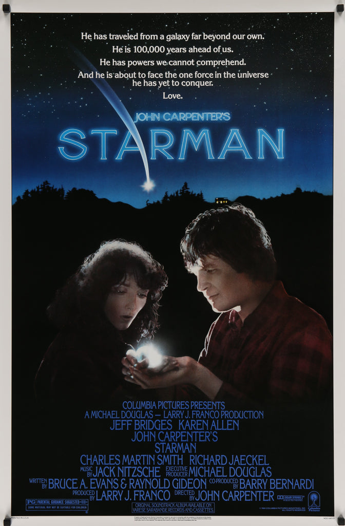 An original movie poster for the John Carpenter film Starman