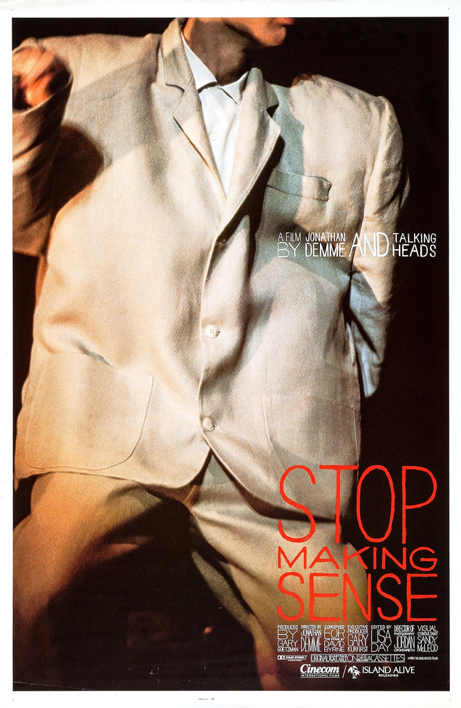 An original movie poster for the Talking Heads film Stop Making Sense