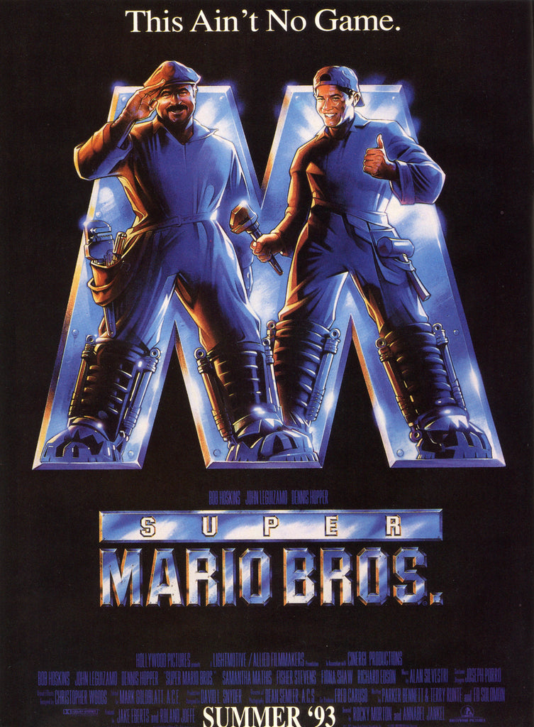 An original movie poster for the film Super Mario Bros